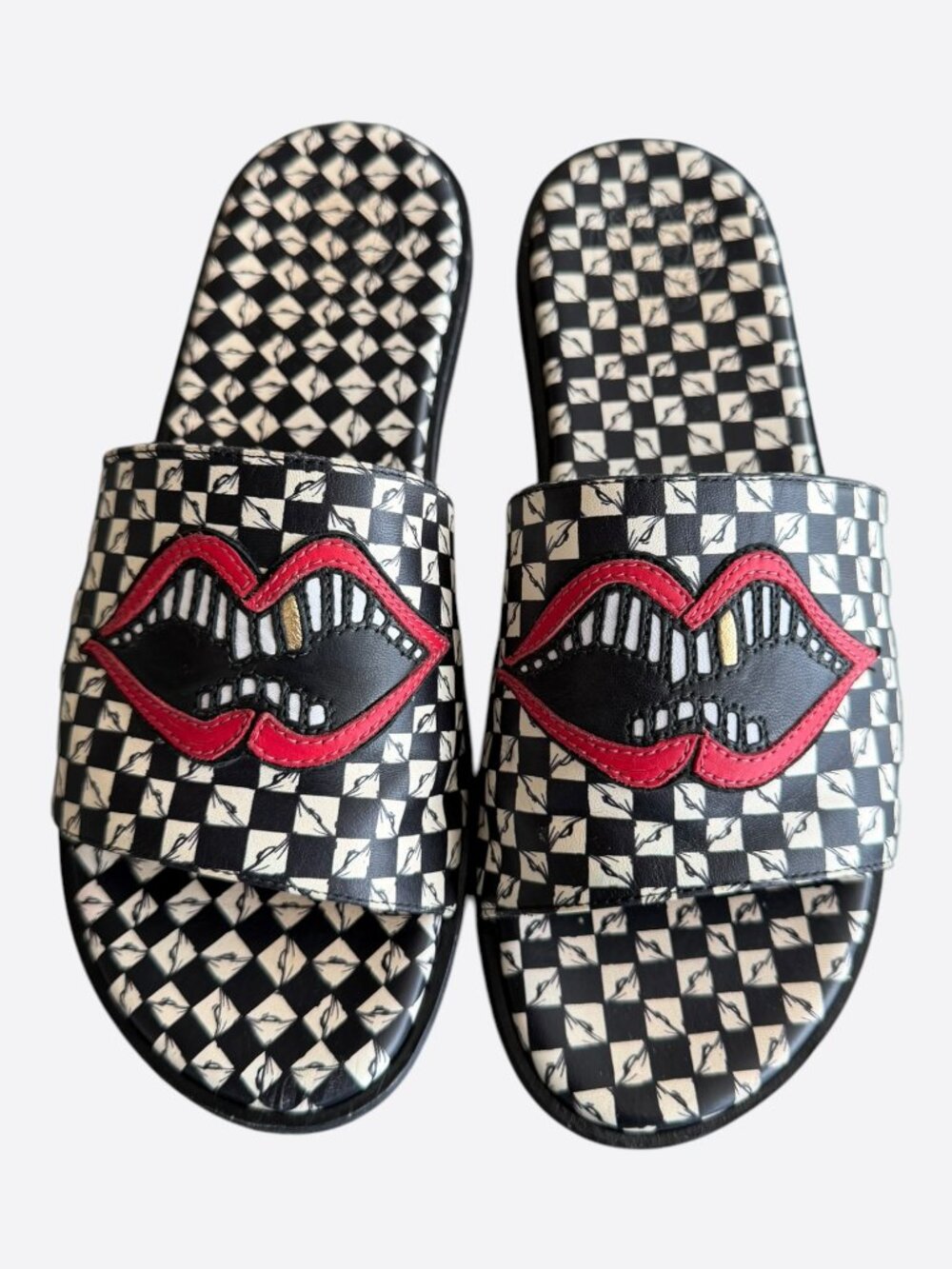 Chrome Hearts Matty Boy Checkered 99 Eyez Chomper Slides